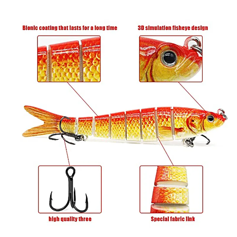 Luya-Bande D'appât Dur Bionique Articulé, Matériel De Pêche, 13.5cm, 26g image 2