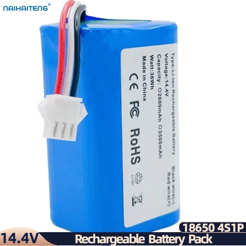 14.4V 14.8V 2600mAh 3500mAh For Ropo Glass 2 Robot Vacuum Cleaners Spare Cylindrical Rechargeable Li-ion Battery Pack Wholesale