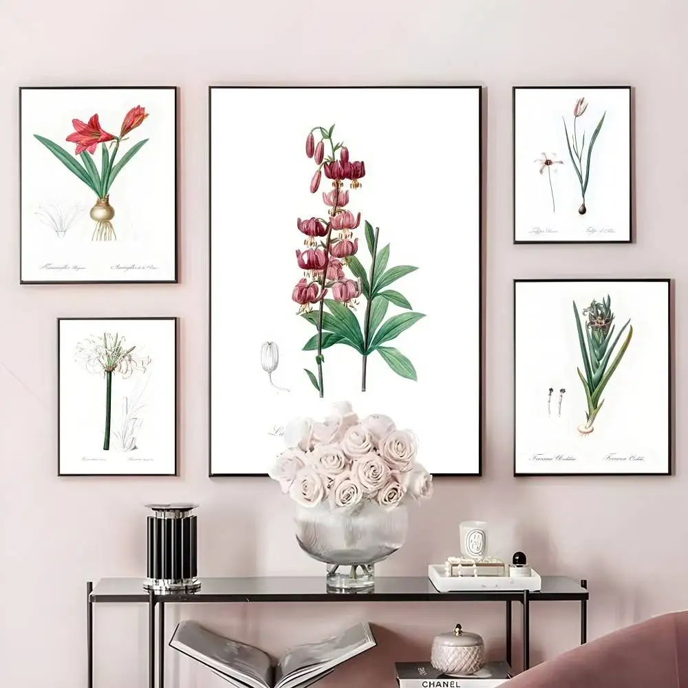 

Fishion Plants Wildflower Nordic Poster Home Living Bed Room Bar Hallway Sticky Wall Art Printing Waterproof Aesthetic Decor