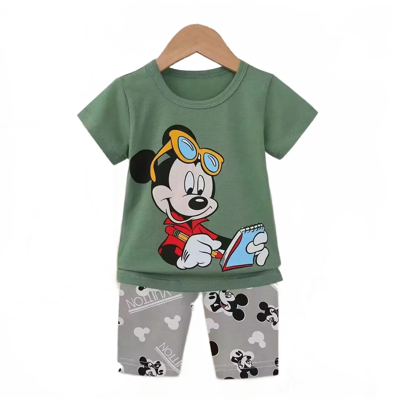 

Mickey Mouse Cotton Boy Clothes Set Casual Tops Shorts For 0-3year Boys Set Toddlers 2pcs Kids Baby Outifs Clothing