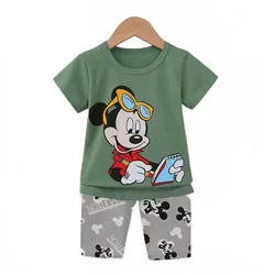 Mickey Mouse Cotton Boy Clothes Set Casual Tops Shorts For 0-3year Boys Set Toddlers 2pcs Kids Baby Outifs Clothing