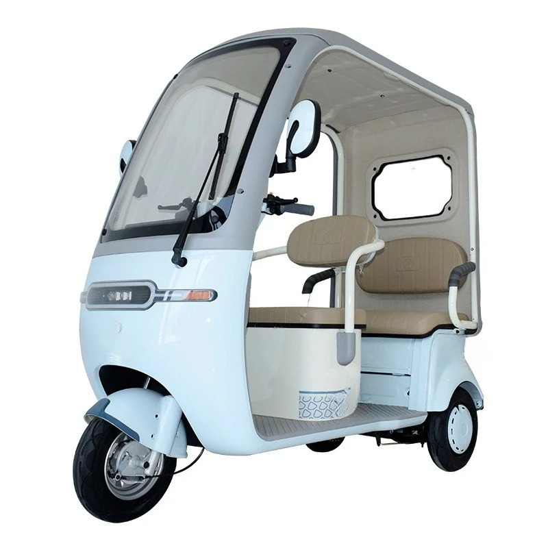

Electric three-wheeled caravan double-row seats with canopy the elderly scooter passenger and cargo dual-purpose