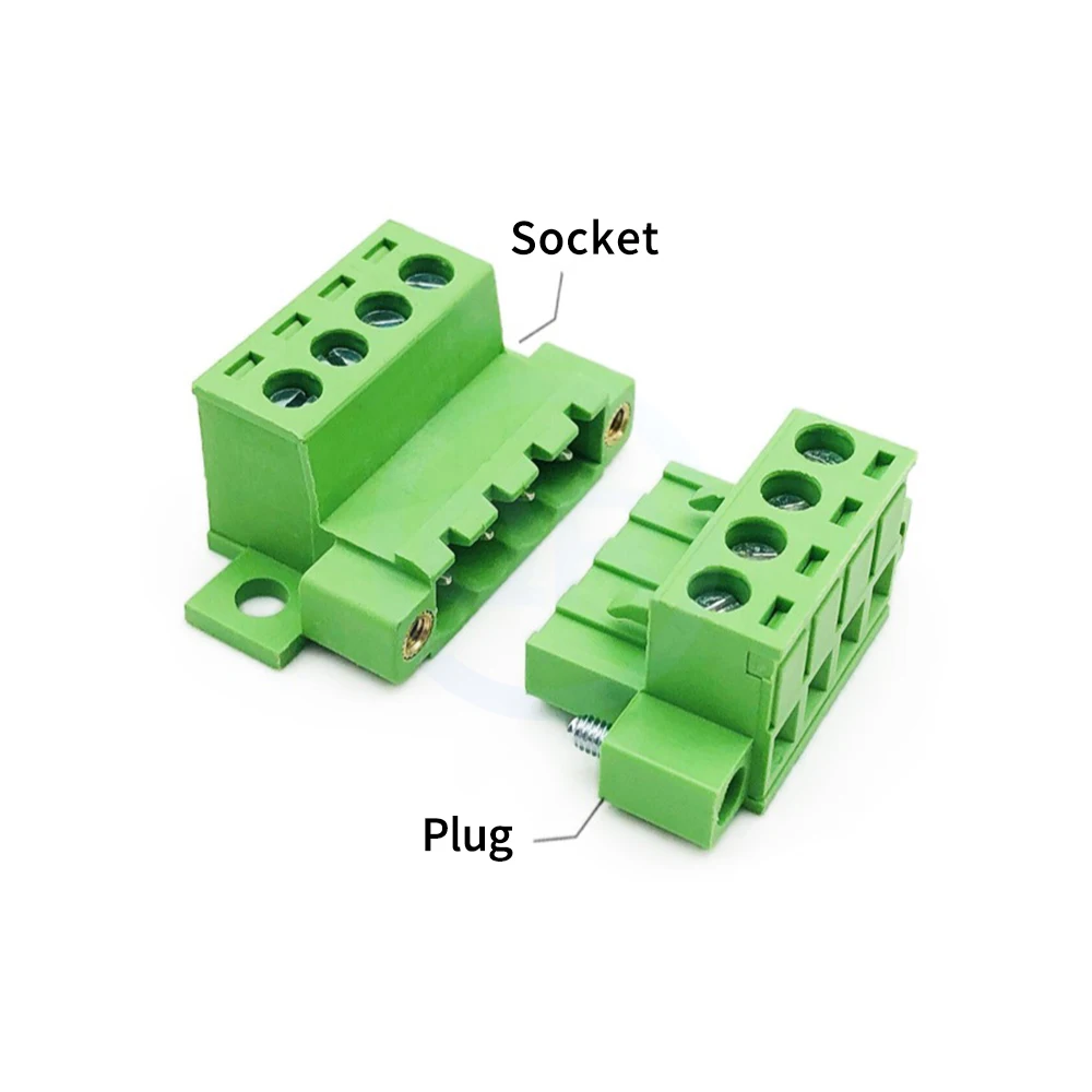 (10 Sets) KF 2EDGKPM + 2EDGKM 5.08mm 15EDGKPM Solderless Panel Fixed Pair Terminal Block 2EDGRKC with Lug Lock Fastening Butt