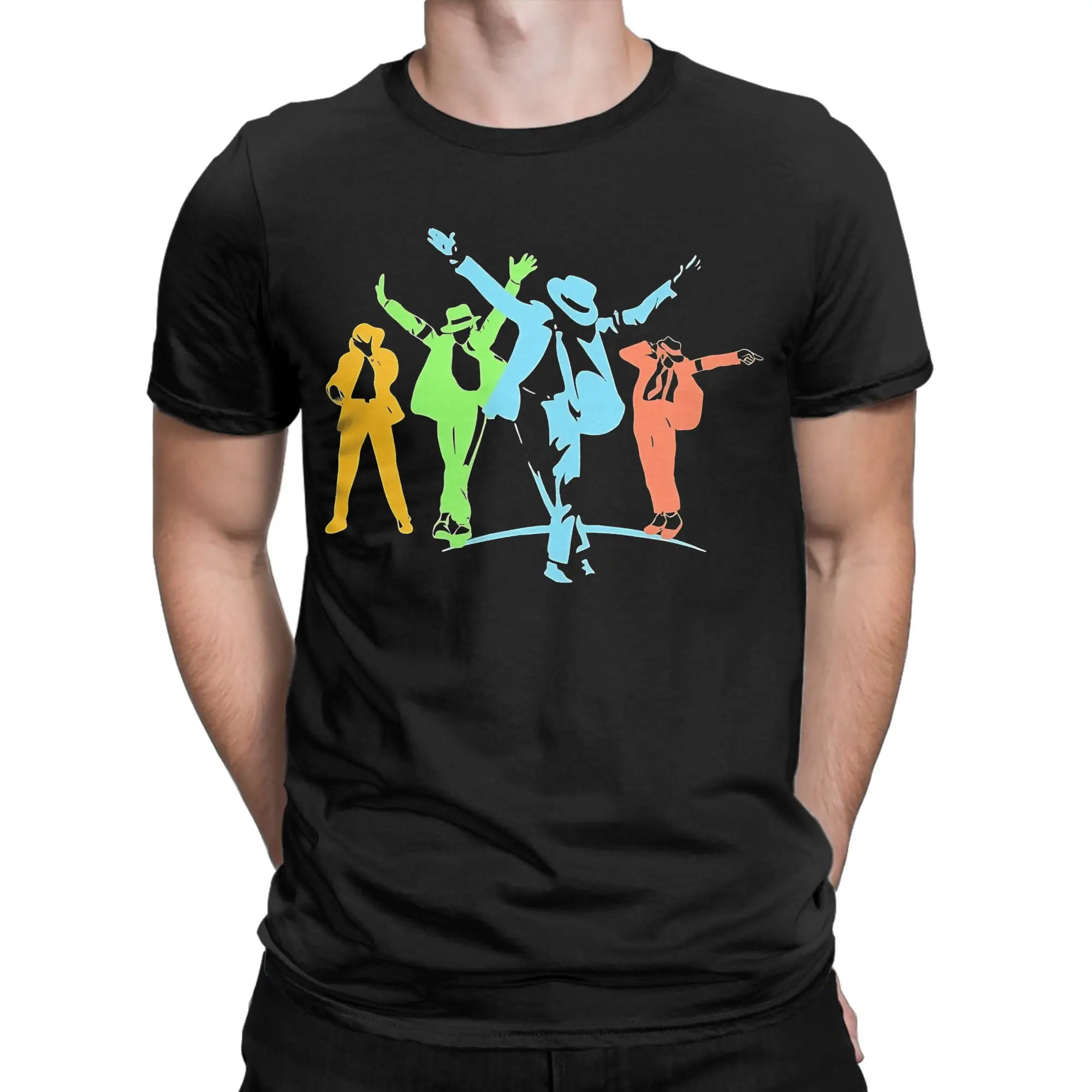 Camiseta de Neón con Diseño de MJ, el Rey del Pop, para Hombre y Mujer, 100% Algodón, Camiseta Divertida con Cuello Redondo, Manga Corta, Idea de Regalo