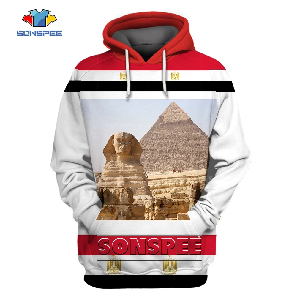 SONSPEE Egyptian Pyramids 3D Printed Soft Hoodie Men Women Mythology Gods Classic Clothing Harajuku  Long Sleeve Sphinx Tops