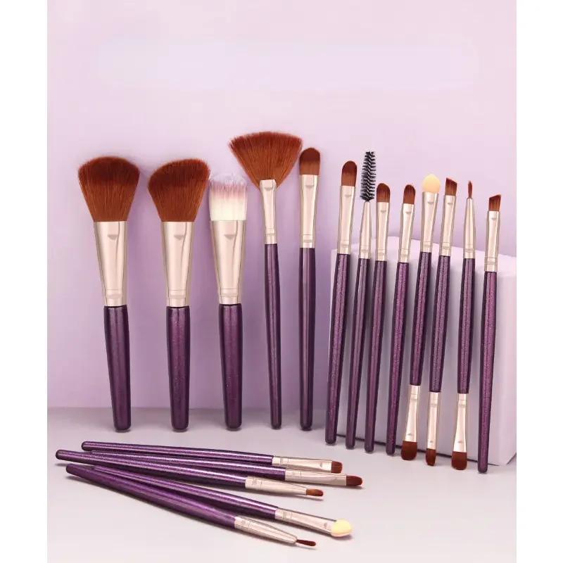 Set di pennelli per trucco da 18 pezzi, pennello per sfumare fard per fondotinta cosmetico per ombretti, strumenti di bellezza