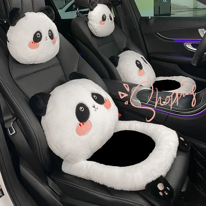 

1 PCS Comfortable Plush Seat Cushion Cartoon Bear Design Kawaii Car Headrest Simple Cute Auto Lumbar Support