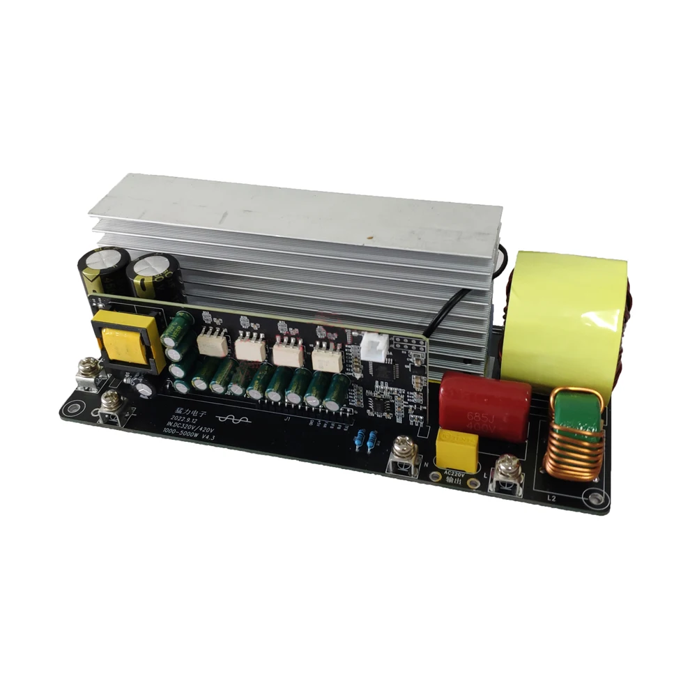 Inversor de Onda Senoidal Pura de Alta Potência Placa de Palco Traseira Entrada dc 320v420v Saída ac 110-ac 220v Módulo Inversor 5000w Ajustável