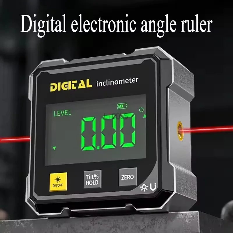 1pc Four Sided Magnetic Suction Double-sided Laser Tilt Angle Box Small Slope Laser Level Precise Measurement Electronic Tool