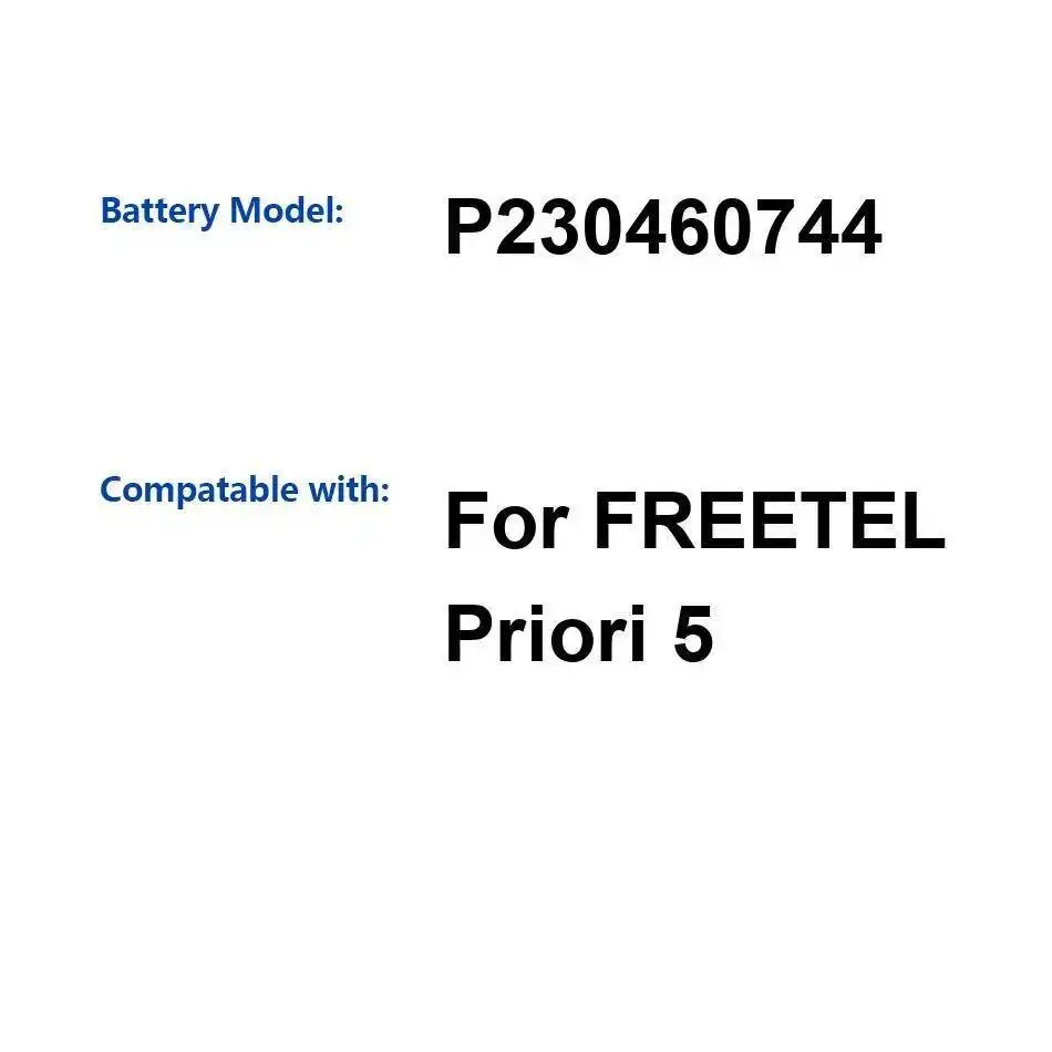

2300 мАч для Freetel Priori 5, хорошая низкотемпературная батарея для мобильного телефона P230460744, надежная мощность