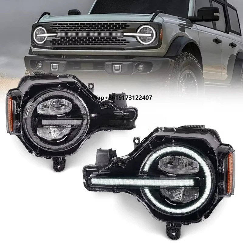 New Design Headlights LED Welcome Light Headlights Daytime Running Lights for Bronco Accessories