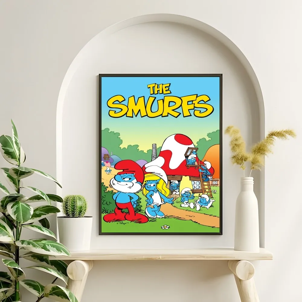 Cartoon The S-Smurfs-S Anime Blue Cute Poster Prints Perfect Design Nordic Modern Home Decor Gift