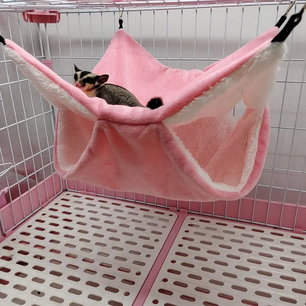 Hamac à Hamster en peluche Double couche, sac de couchage épais et chaud pour Hamster, suspendu, Cage à Rat confortable, maison pour Cage pour animaux de compagnie