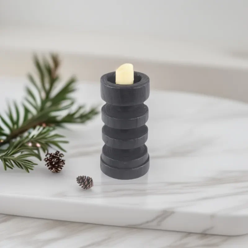 Handmade Carbonized Chestnut Ornament Creative Candlestick Holder Chinese Style Art Decor for Home Hotel Villa Homestay