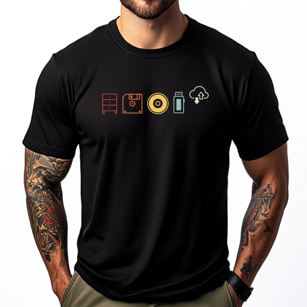 

It Geek Pc Storage Devices Evolution Computer Nerd 3XL Men Clothing Graphic Camisetas Camisetas Hombre