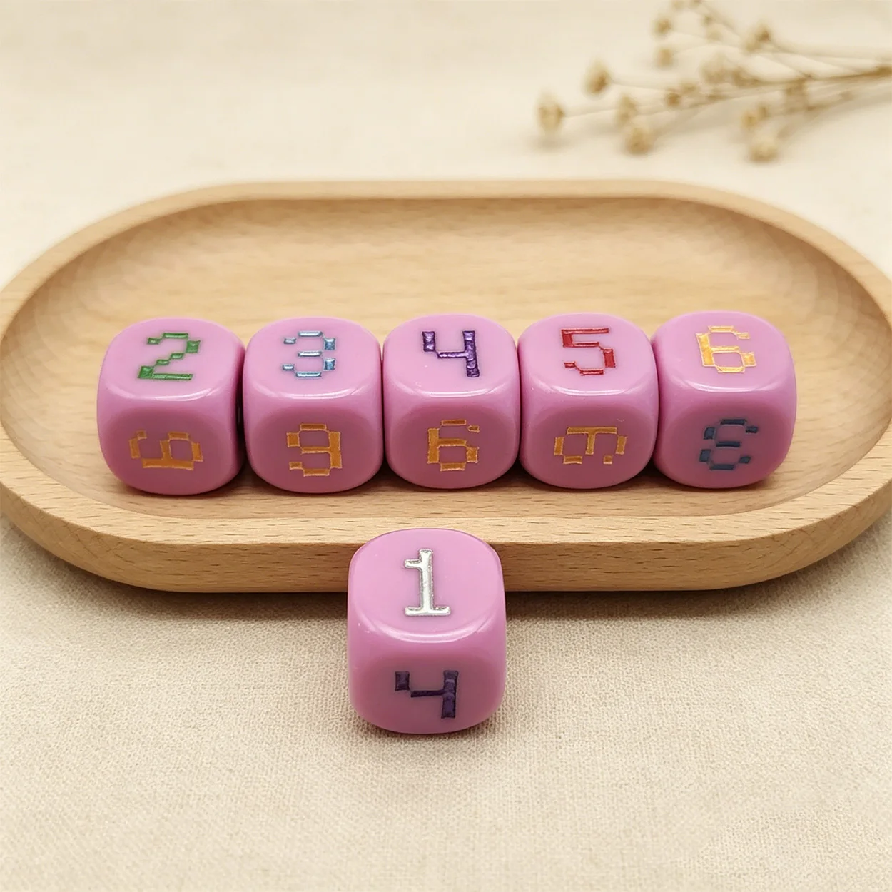 6pcs/set, 14mm digital dice set for Nightclubs, Bars, KTVs & Entertainment, Essential for Multiplayer Party Games