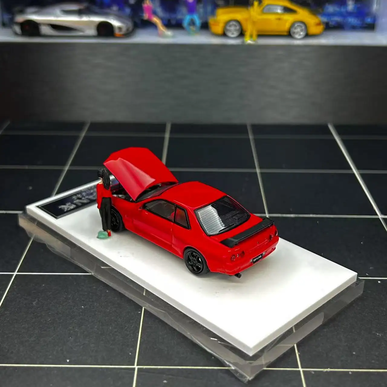 دييكاست TIMEMICRO 1:64 مقياس نيسان سكايلاين GTR غطاء مفتوح سبيكة سيارة نموذج تحصيل لعبة هدية تذكارية عرض حلية