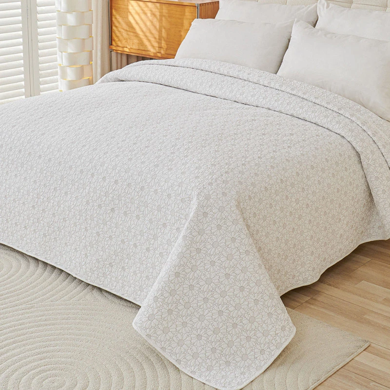 Double-Sided Embroidered Cotton Bed Cover Single Piece Tatami Blanket Air Conditioning Quilt Comforter Bed Sheet for Home