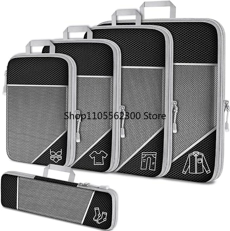 Travel Accessories Packing Cubes - Набор компрессионных упаковочных кубов: расширяемые сетчатые