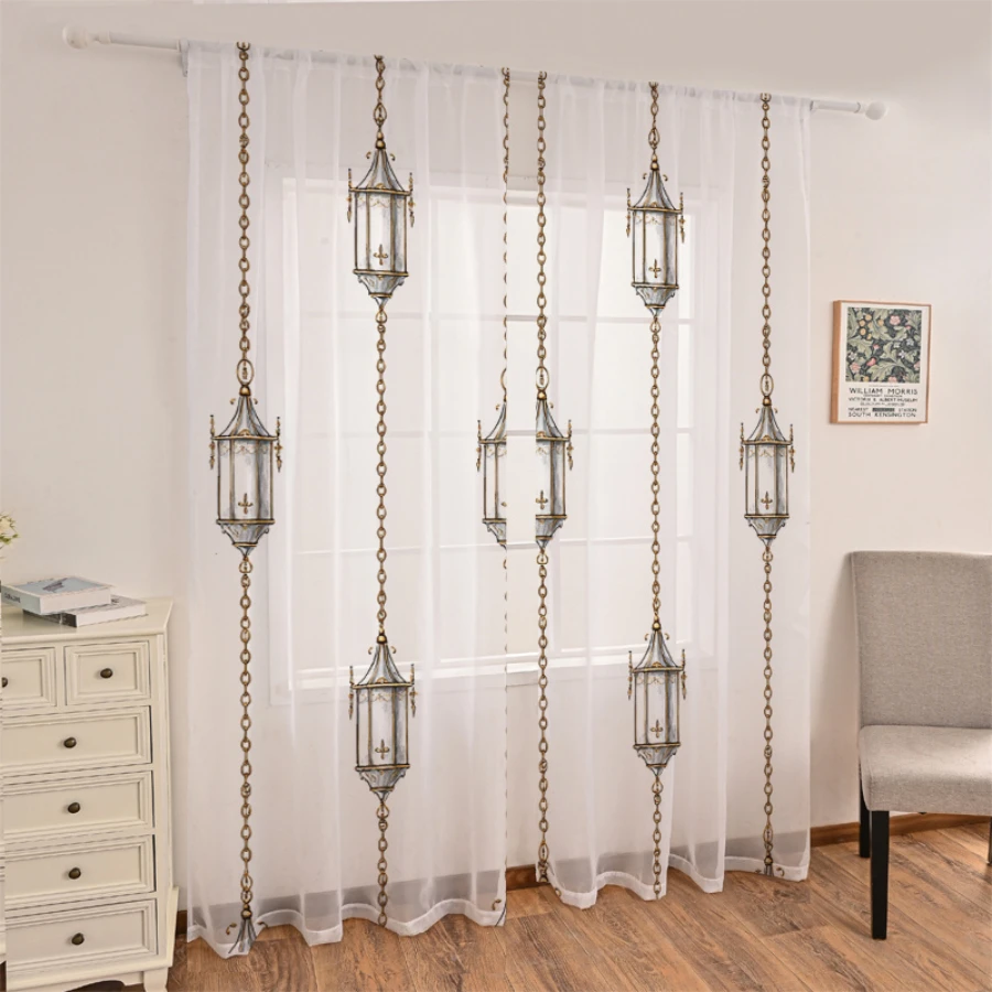 String Curtain Light - 2 Cortinas Transparentes con Estampado Digital,