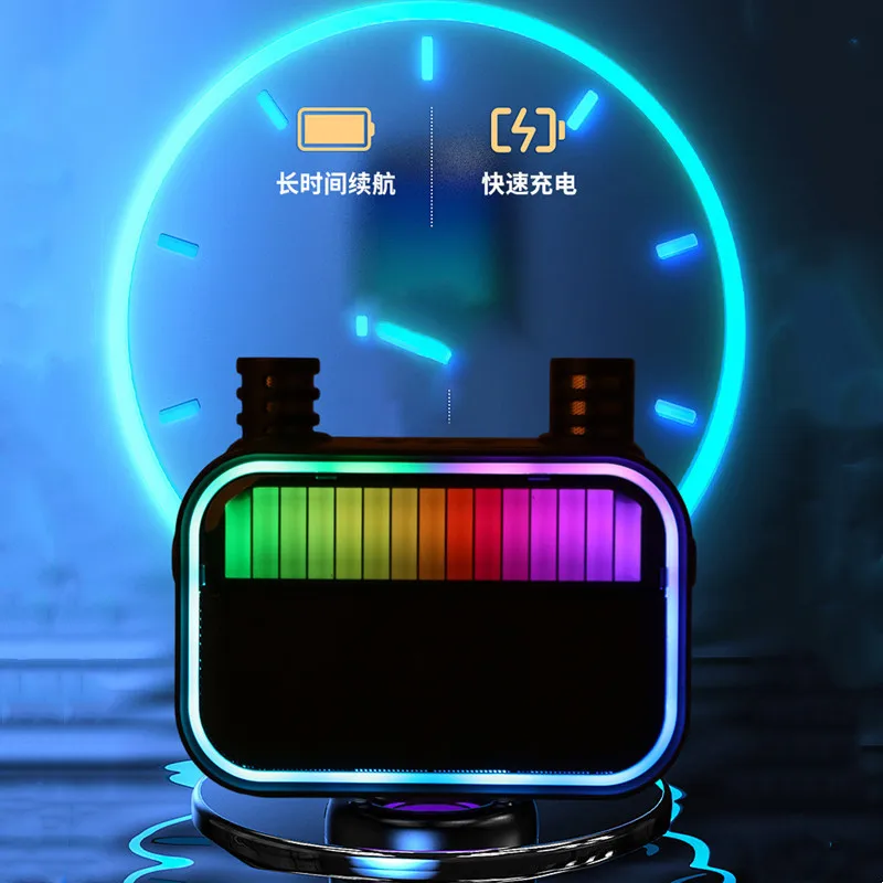 

HIFI Stereo Sound Bluetooth Speaker RGB Lights Mini Subwoofer Portable Wireless Karaoke Machine with Mic Support TF U Disk