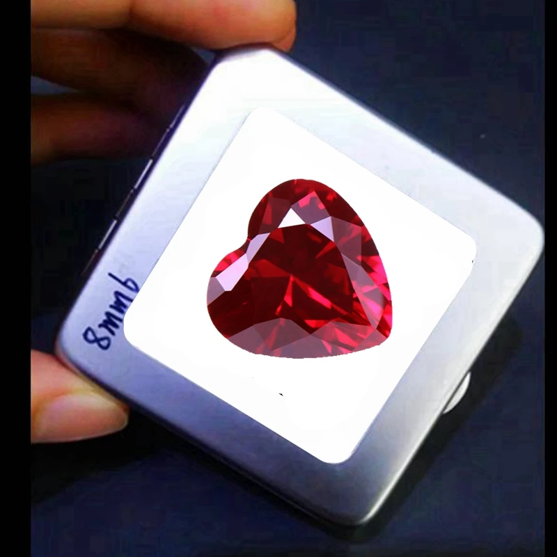 Natural Red Ruby 12x12mm 10.5Cts Sri-Lanka AAAAA+ Ruby Heart Shaped VVS Loose Gem For Jewelry Making Precious Stones