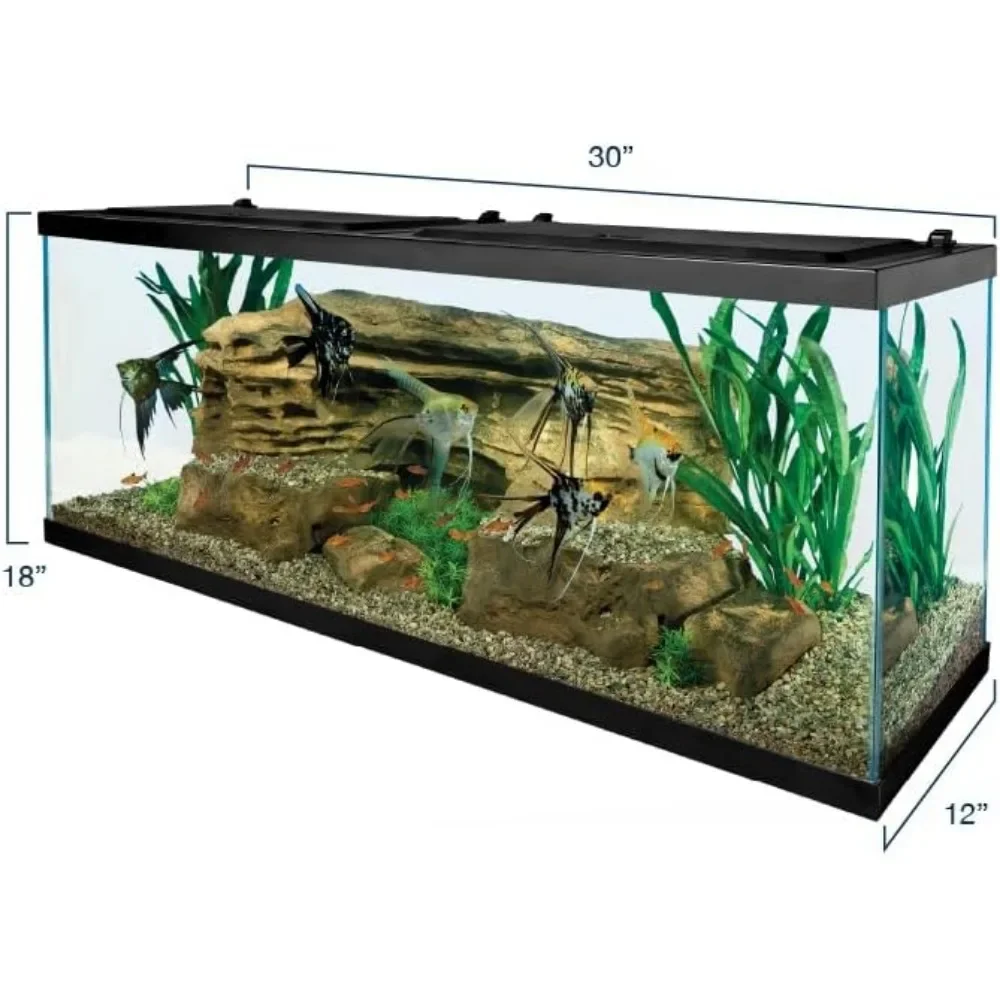 Complete LED Aquarium 55 Gallons, Includes LED Lighting Filtration Heater and Accessories FILTER INCLUDED EASY TO SET UP