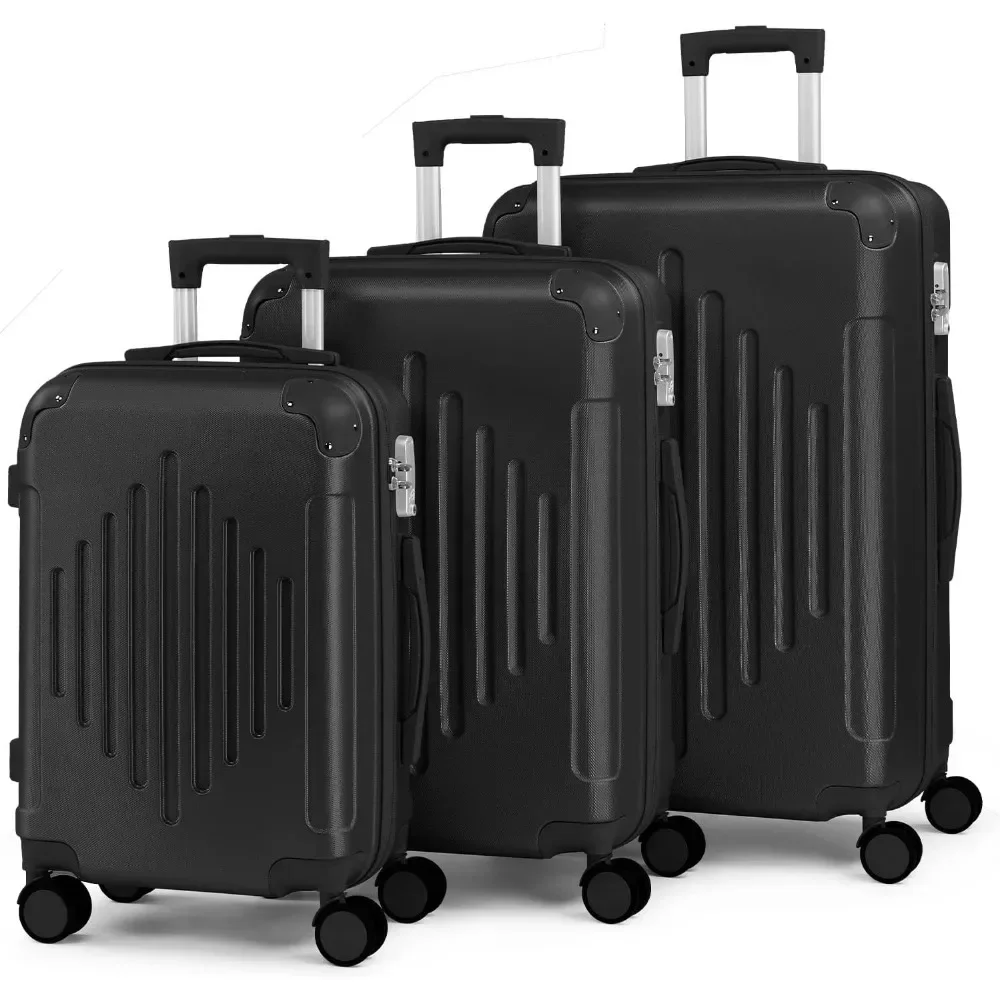 

Karl home Luggage Set 3 Piece Suitcase Sets with TSA Lock Moulded Corner 4 Spinner Wheels, ABS Hardside Trolley Travel Case for
