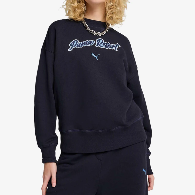 

Puma, новинка 2025 года, новая женская спортивная теплая трикотажная толстовка с круглым вырезом 632926-16