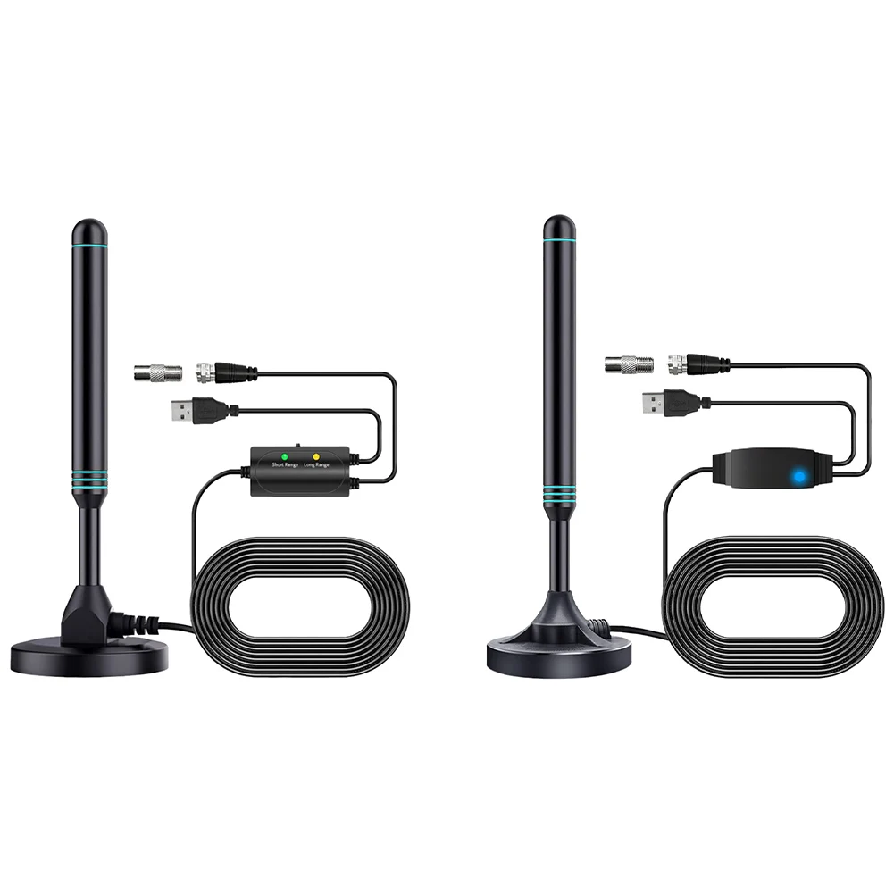 Antenne numérique HD 4K/1080P avec amplificateur de Signal, antenne numérique amplifiée de plus de 480 Miles, Base magnétique VHF UHF pour TV DVB-T2 HDTV