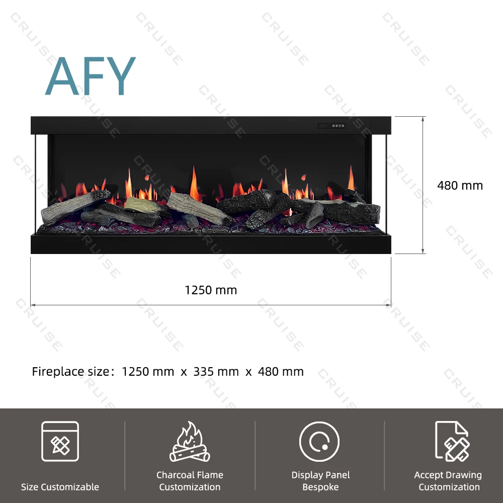 High-End Intelligent Remote Control 640mm Holographic LCD Electric Fireplace for Household and Hotel Use electric fireplace view 6