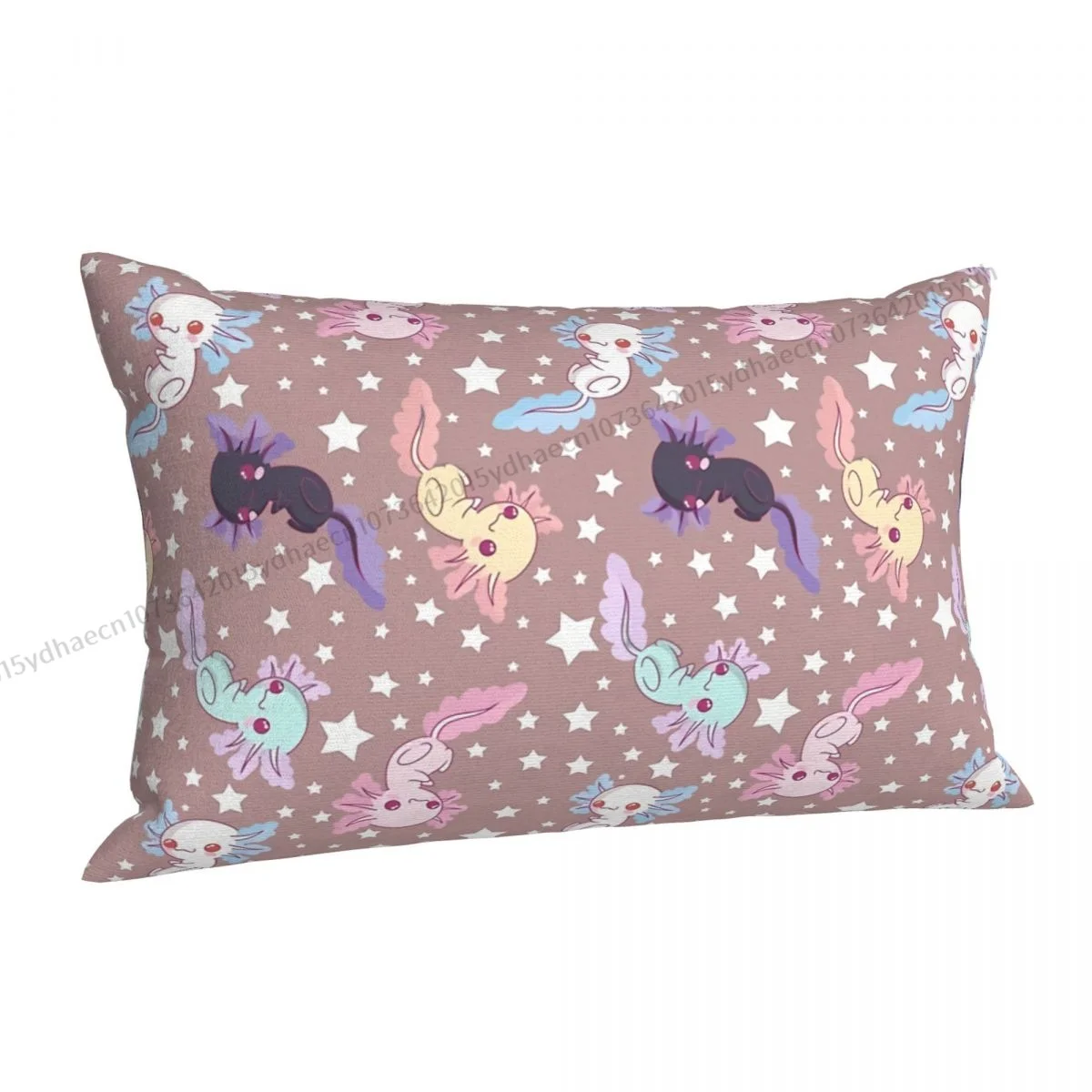 Kawaii Axolotl Pattern Polyester Pillowcase Bedroom Decorative Breathable Pillow Cover Pillowcase