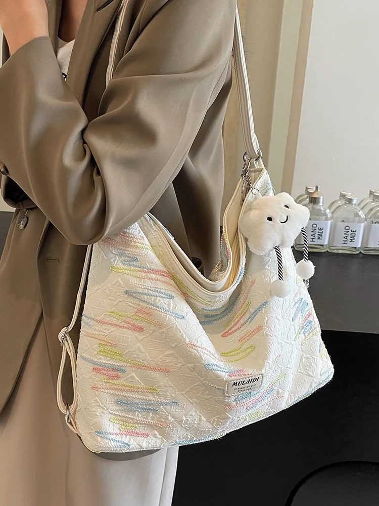 

Women Canvas Tote Bag 2025 New Large Capacity 3 Way Shoulder Bag Crossbody Commute Work Office Fashion Casual Tote Unique Design