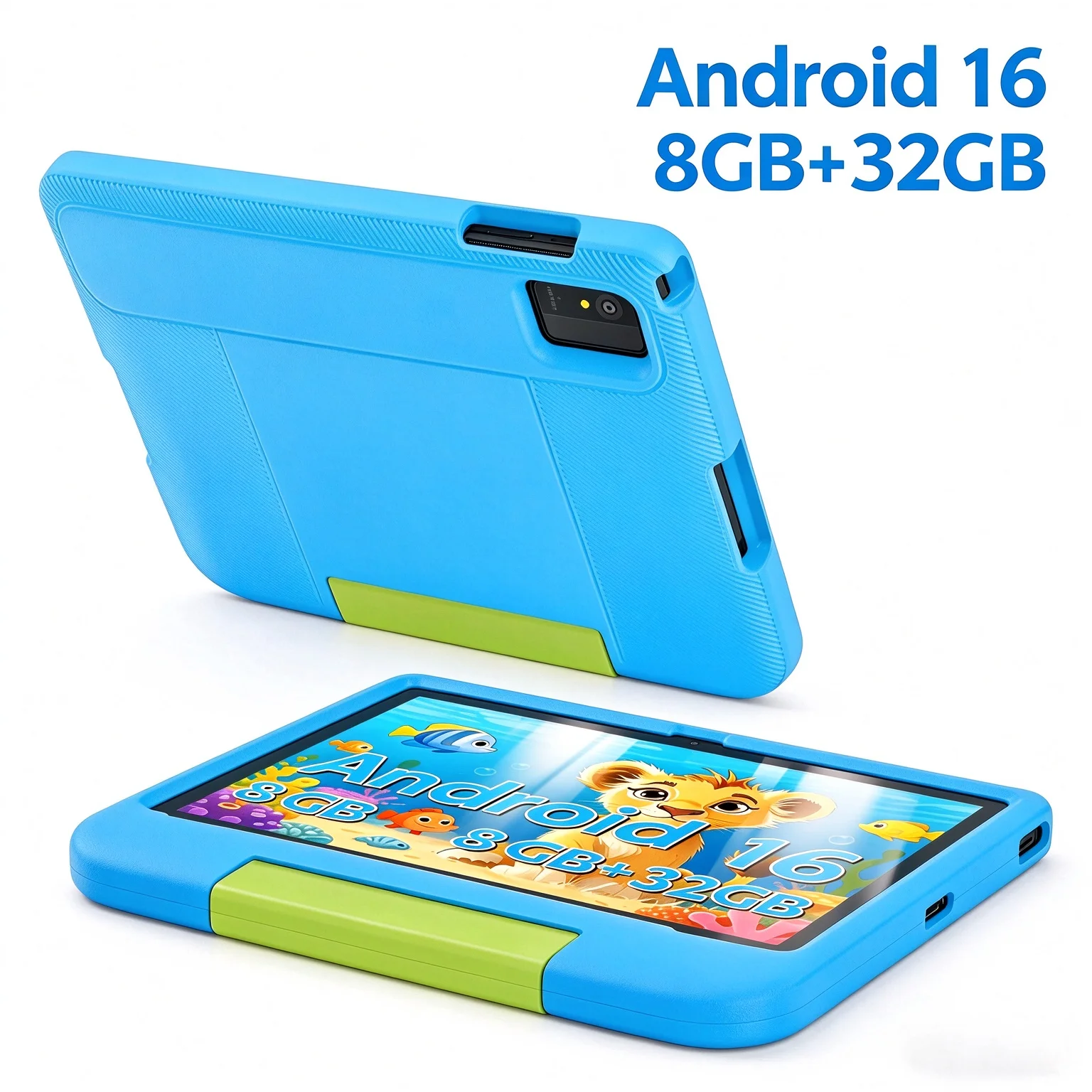 ANRY 10.1 Inch Android 16 Tablet Octa Core 8GB RAM 32GB ROM 5000mAh Touch Screen Kids Learning Tablet with Iwawa GMS Google Play