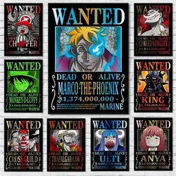 One Piece canvas Wanter Canvas Poster Anime Luffy Ace Chopper Zoro Wall Sticker office Home Sticker Paintings For Kids Gifts