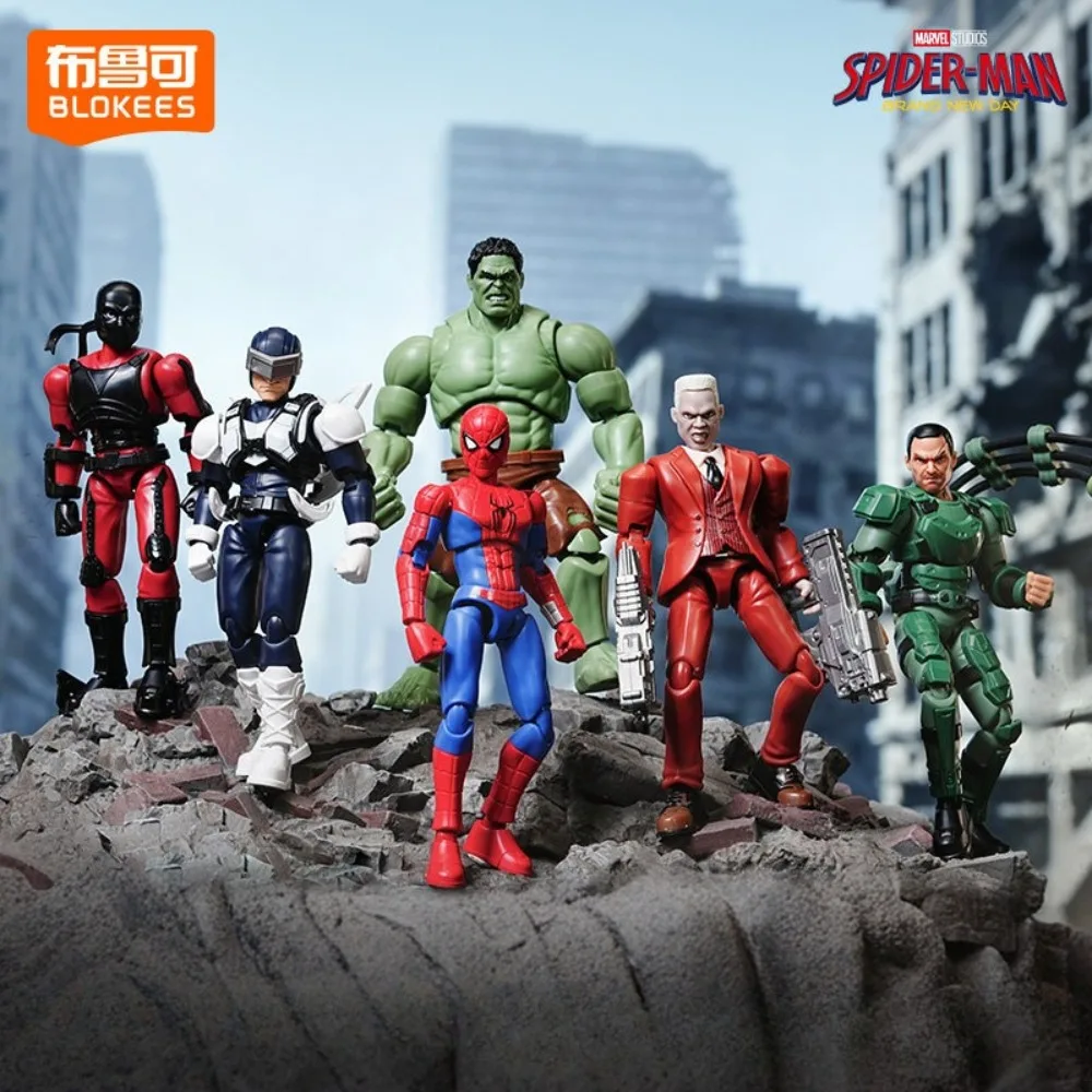 

BLOKEES Spider Man Brand New Day Champion Class Lite Blind Box Action Figures Hulk Punisher Assembly Anime Mystery Box Toys Gift