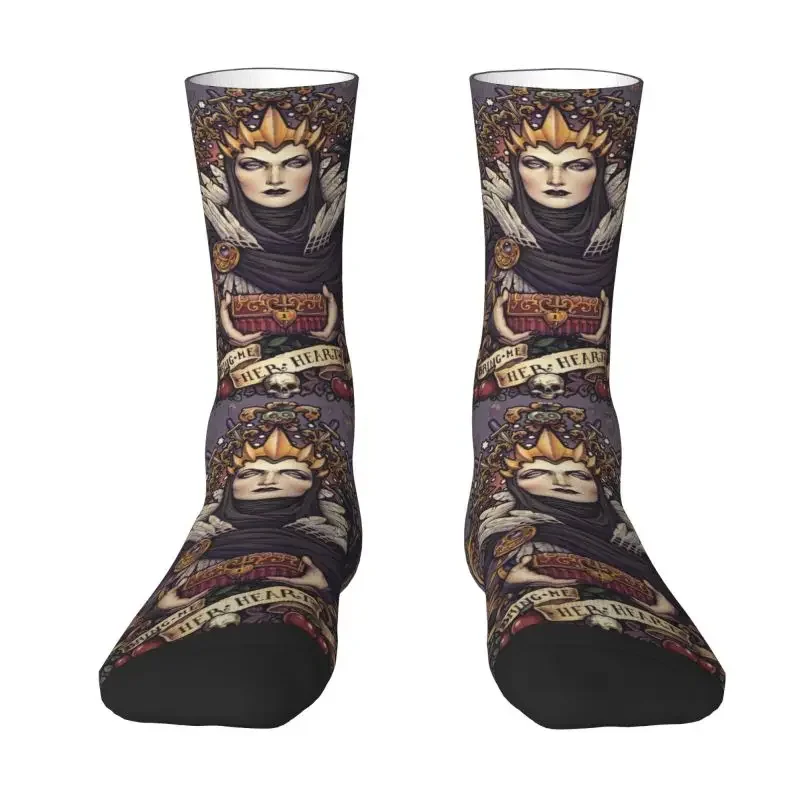 Kawaii Print Bring Me Her Heart Socks for Women Men Male Stretch Summer Autumn Winter Evil Queen Halloween Witch Crazy Crew Sock