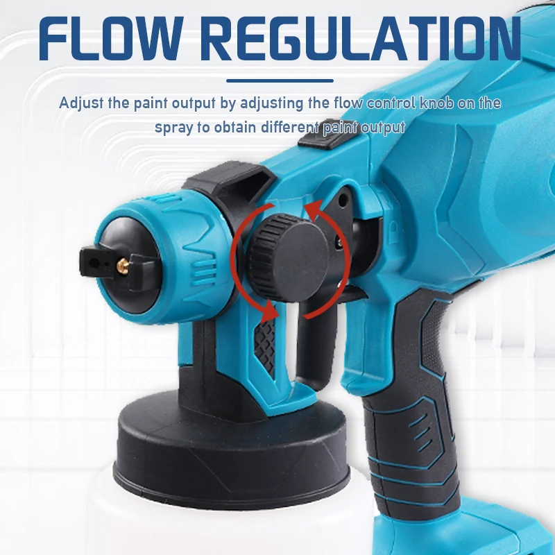 Spray sem fio Pintura Máquina Pulverizador Controle de Fluxo Doméstico Fácil Auto Móveis Aço Compatível Para Makita 18V Bateria