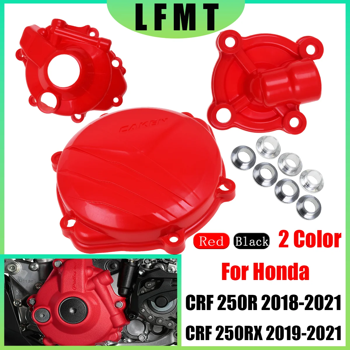 CAKEN Motorcycle Ignition Guard Water Pump Cover Clutch Protector For Honda CRF 250R 250RX CRF250R CRF250RX 2018 2019 2020 2021