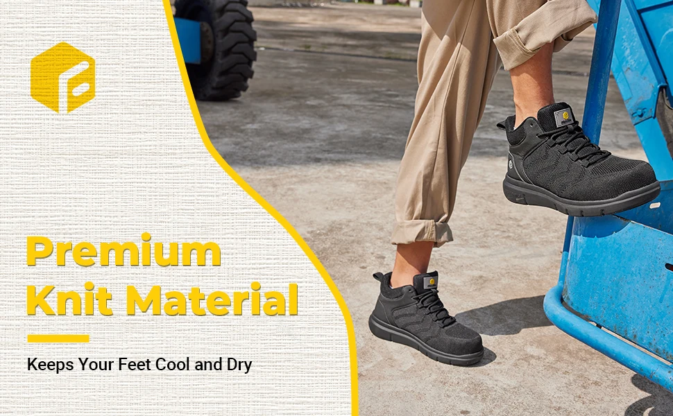 FitVille Wide Work Boots for Men Composite Indestructible Steel Toe Protect Safety Boots Anti-slip High Top Work Shoes for Men