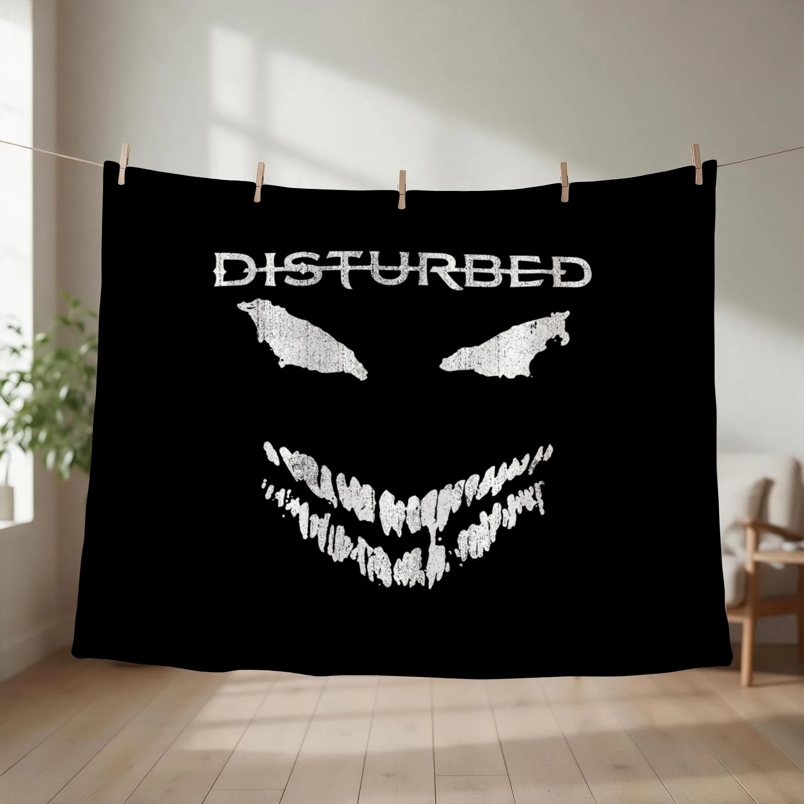Power of 'Disturbed Throw Blanket couch cozy soft plush fuzzy picnic outdoor blanket