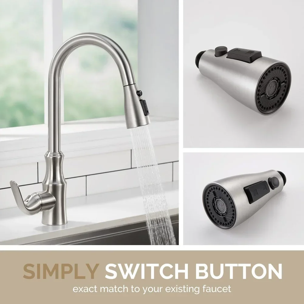 304 Stainless Steel Pull Down Kitchen Faucet Spray Head With 9 Connectors Wash Basin Sink Chrome Brushed Faucet