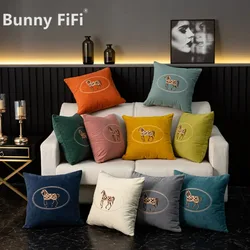 American Hand-embroidered Cushion Cover Horse Pattern Hug Pillowcase Sofa Home Office Living Room Car Pillow Cover 45*45cm