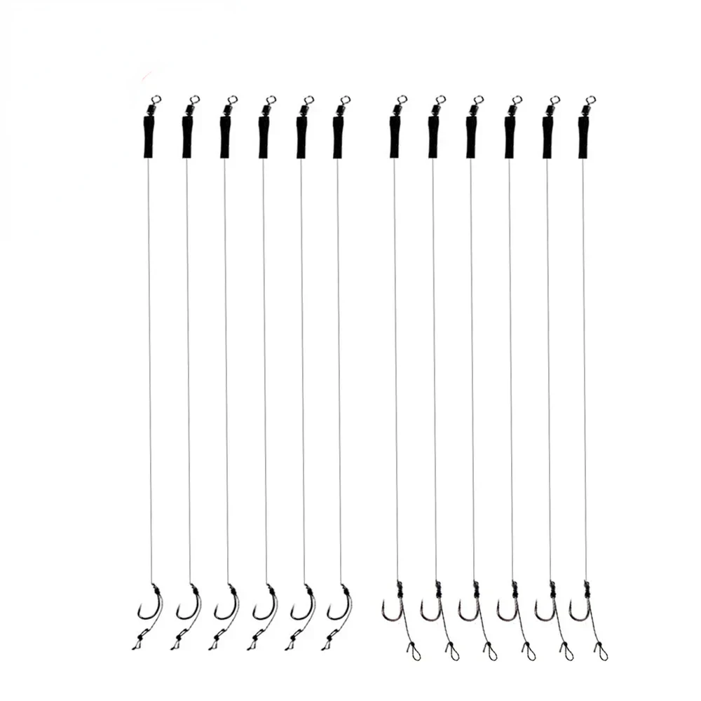 12Pcs 12lb Fishing Hair Rigs Assorted Hand Tied Carp Fishing Barbless Hooks Yoga mat Alo yoga original