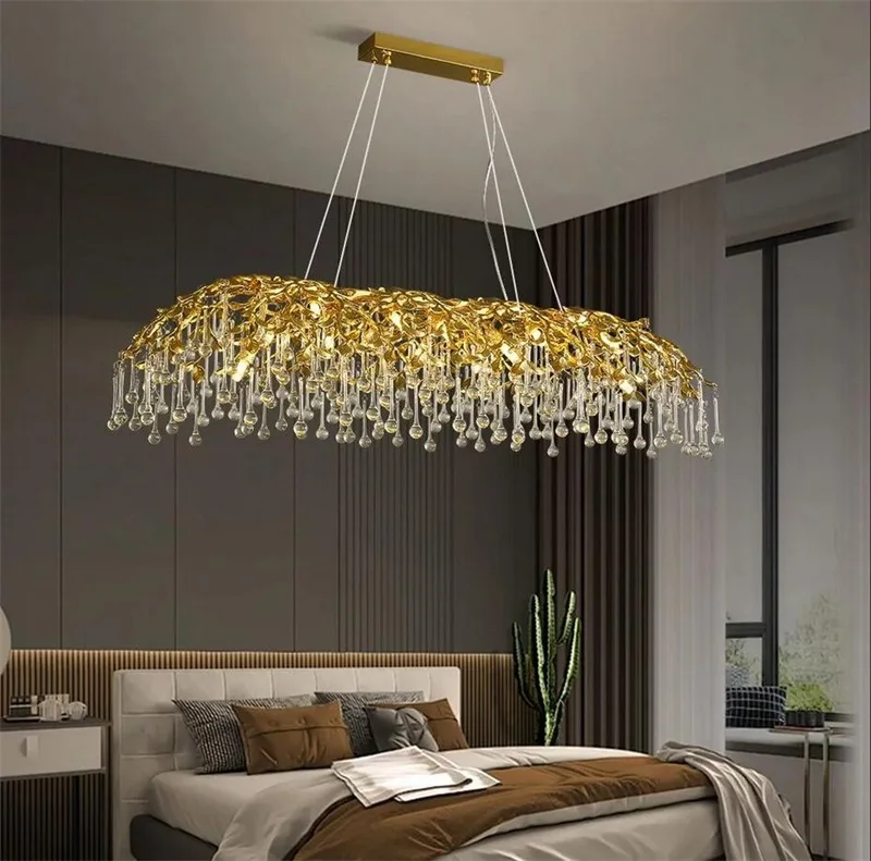 New crystal chandelier design sense Branch chandelier luxury living room hotel decorative lighting gold/chrome