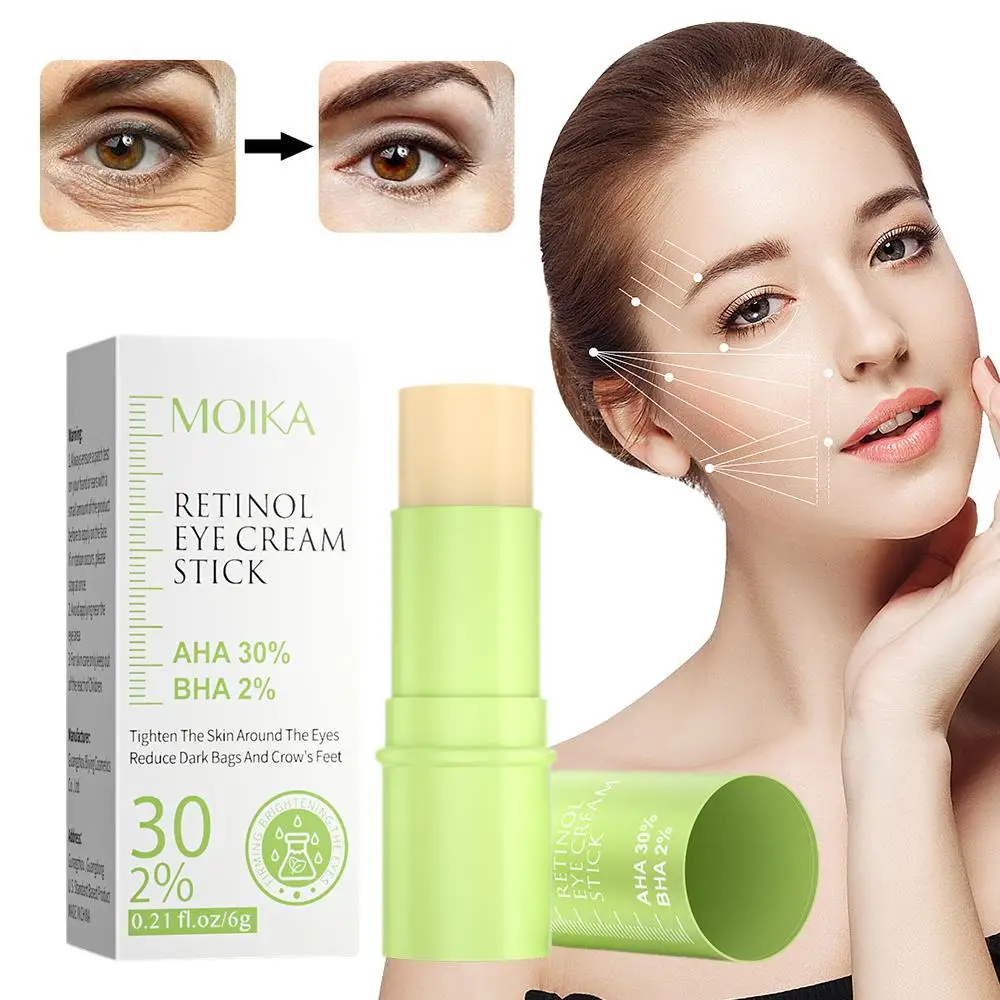 Crema de ojos antiarrugas con Retinol, crema antihinchazón, elimina la decoloración, hidratante, piel oscura, bolsas de línea de ojos, palo de cuidado, blanqueamiento fino Ci W1R8