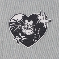 Coole Anime Teufel gestickte Patches für Kleidung DIY Abzeichen Kleber Schwarz-Weiß-Patches auf Kleidung Aufkleber Applikationen