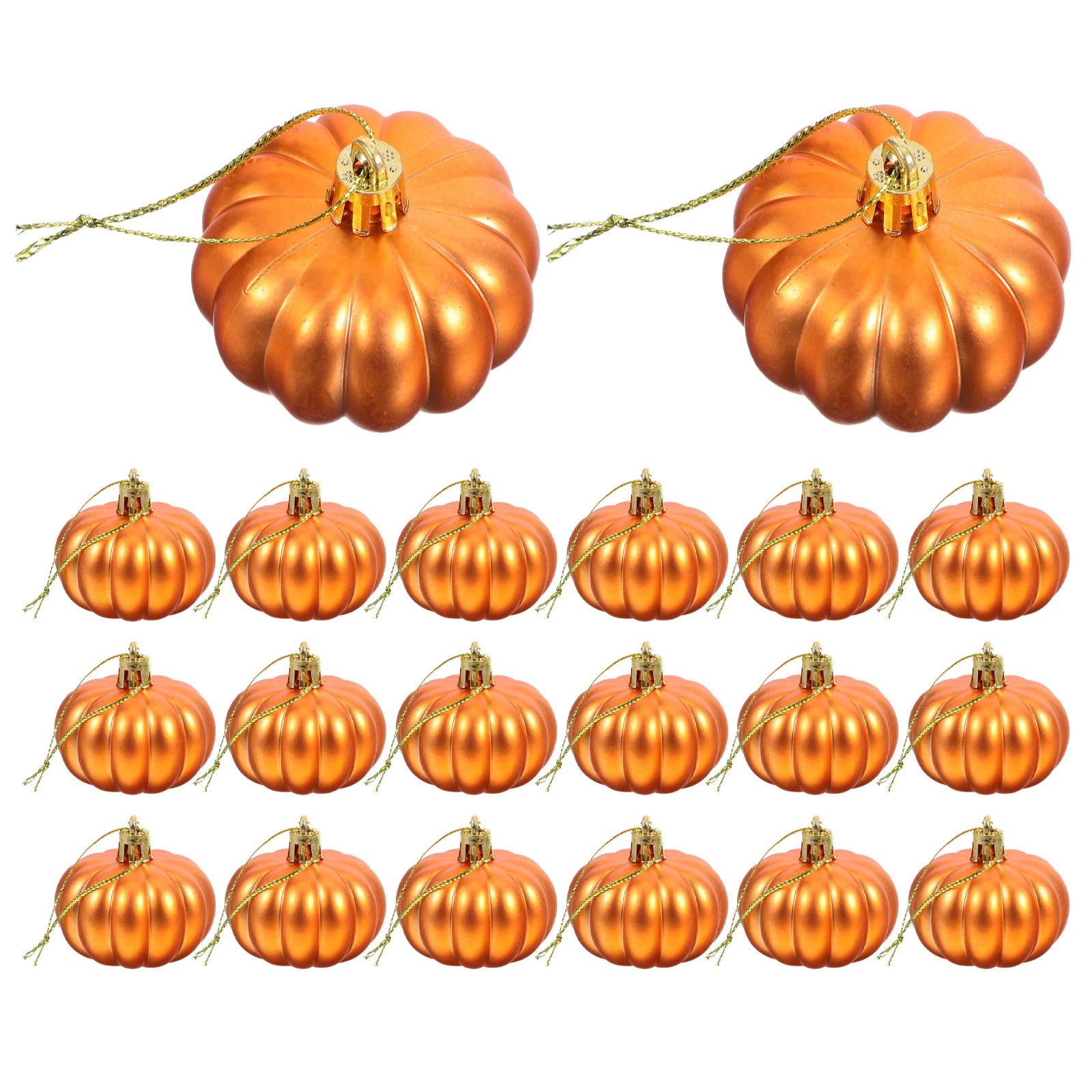 

24Pcs Vibrant Autumn Color Pumpkin Ornaments Fall Thanksgiving Decor Orange Mini Hanging Pumpkins for Tree Party Supplies