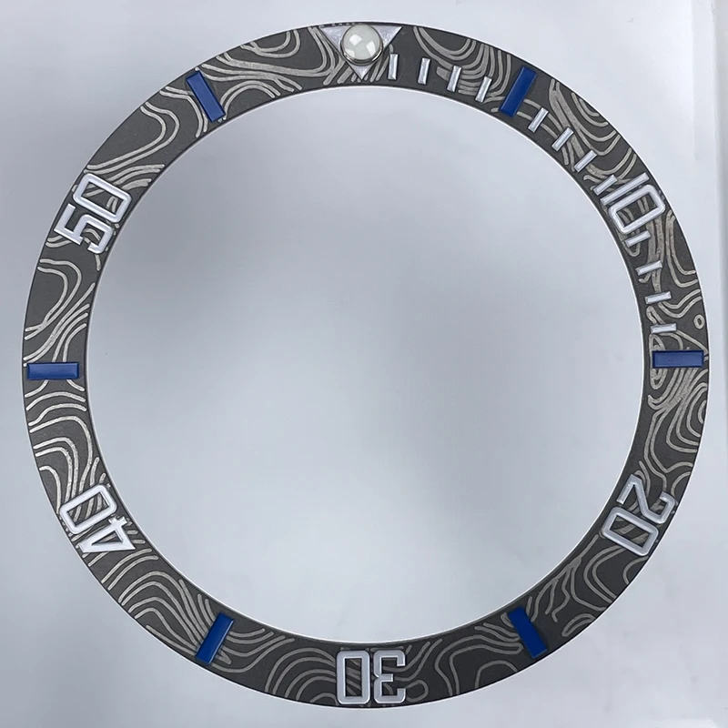 NH35 الحافة إدراج 38 مللي متر السيراميك ل Seik Mod Sub GMT ألياف الكربون تصميم الأزرق Lume NH35 ساعة اكسسوارات حالة حلقة الحافة