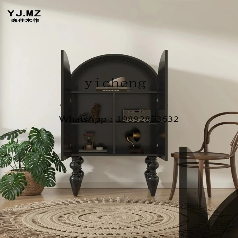 

XLL French Cream Wind Solid Wood Bucket Cabinet Aisle Entrance Cabinet Bedroom Cloakroom Sundries Storage Cabinet
